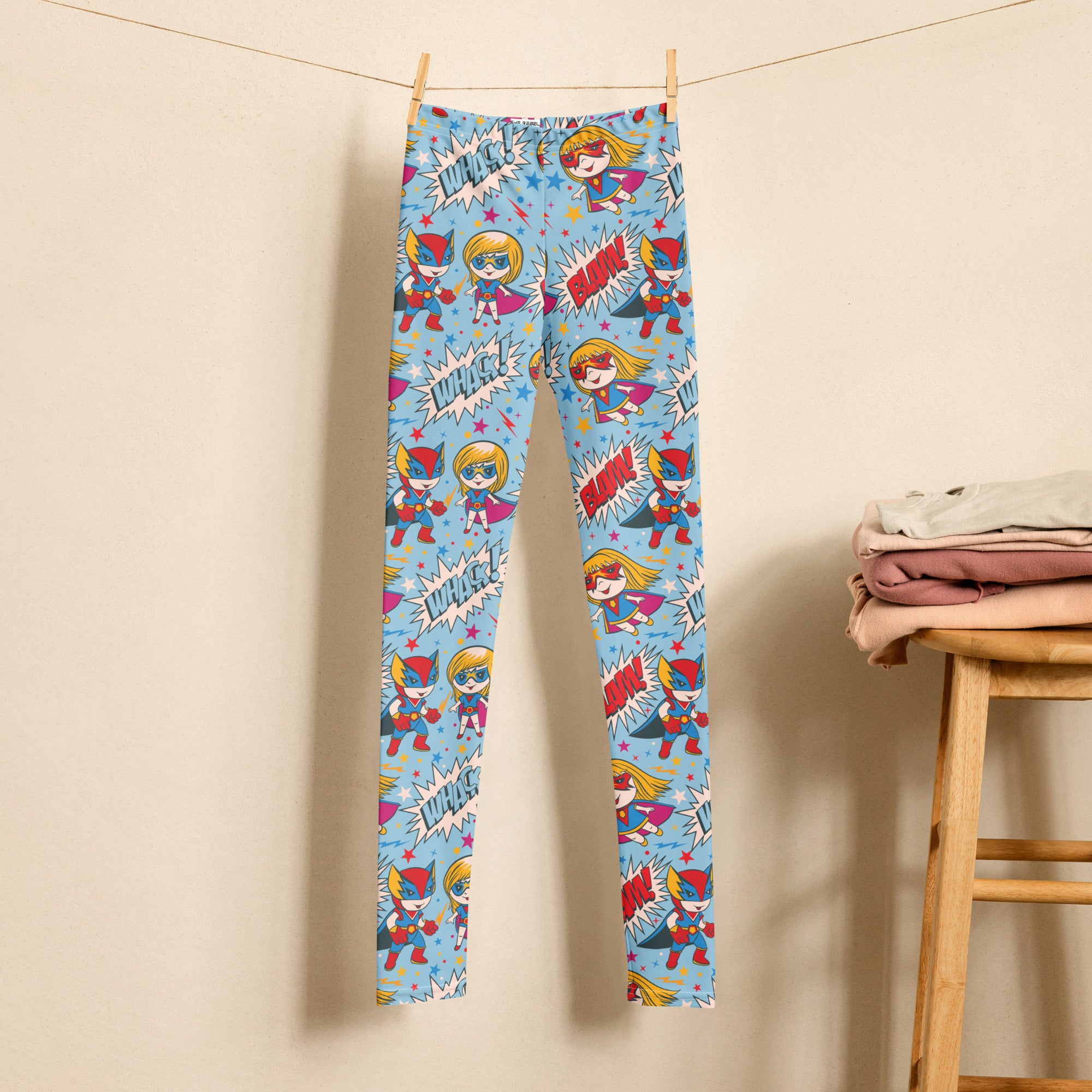 SHE REBEL - Super Hero Girl Power Leggings (Girls' Sizes 8 - 20)
